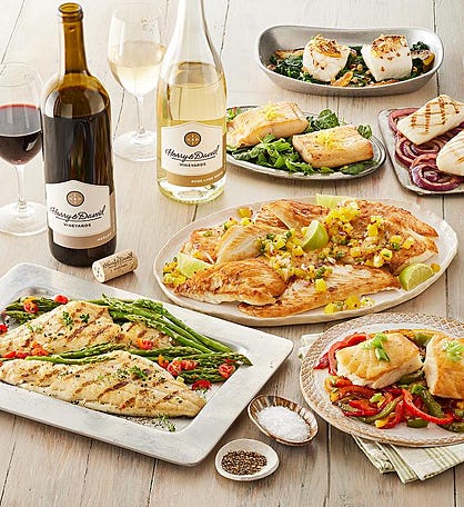 Deluxe Wild White Fish Sampler with Wine